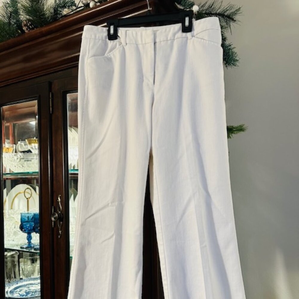 Worthington White Cotton Blend Wide Leg Pants.  Size 8.